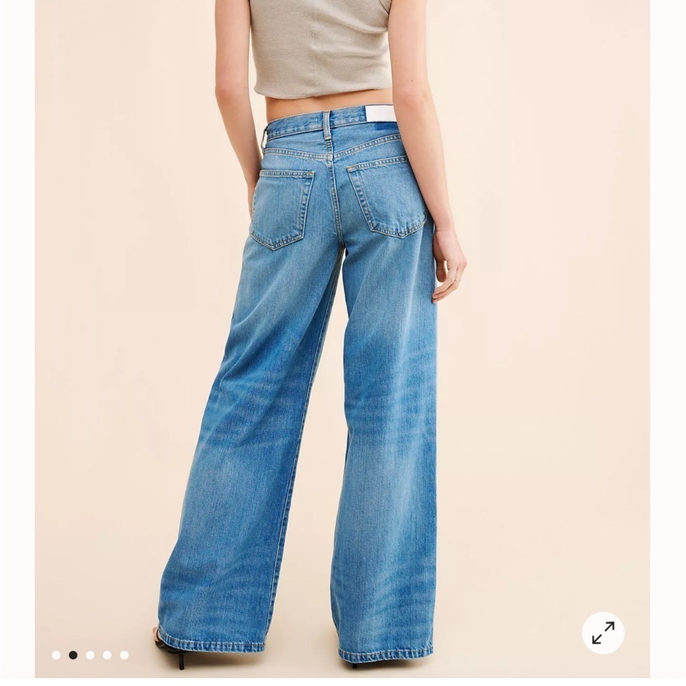 RE/DONE Mid Rise Palazzo Jeans Light Blue Flares wide leg denim $320 sz 30 - Picture 4 of 9